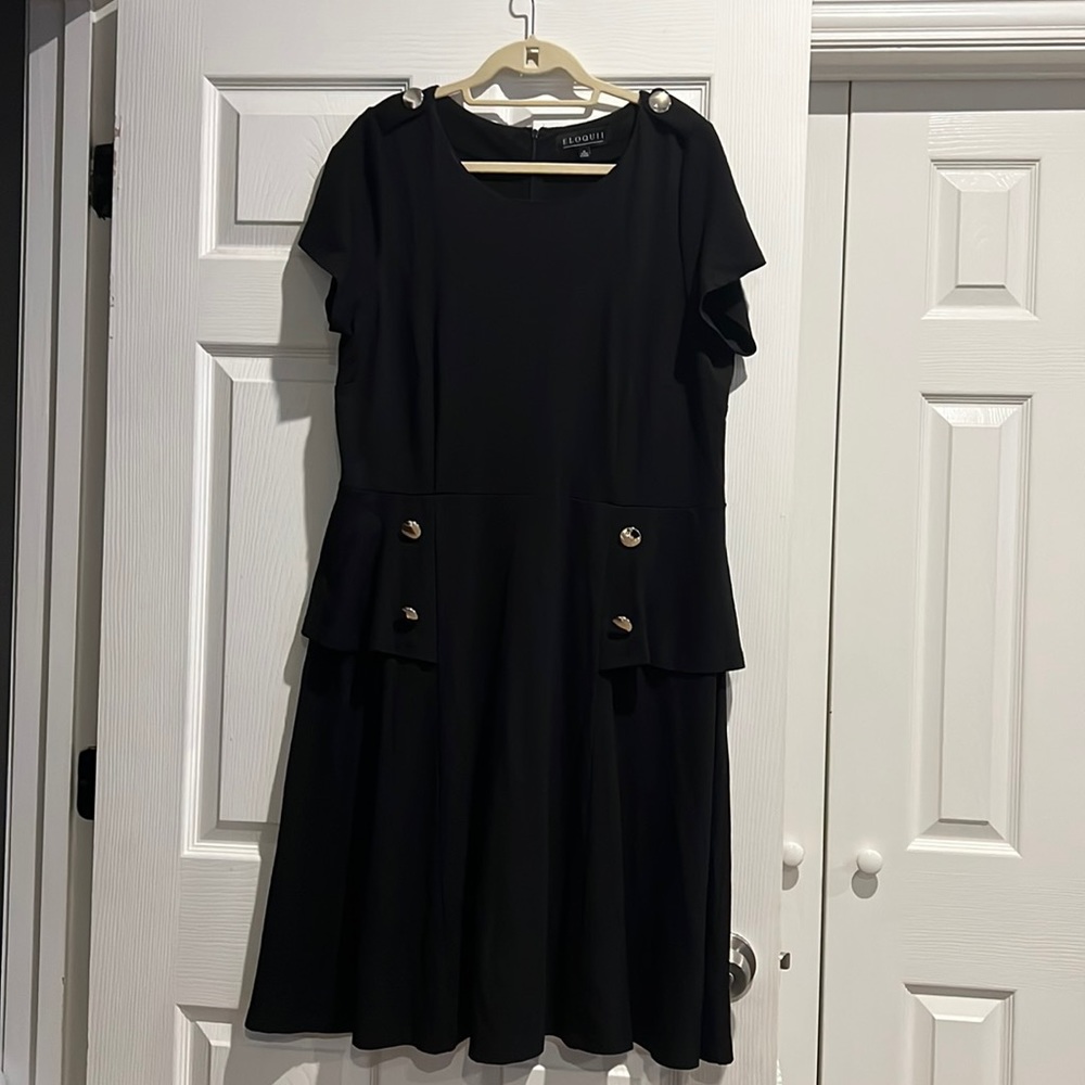 ELOQUII military-style peplum work dress. Size 18